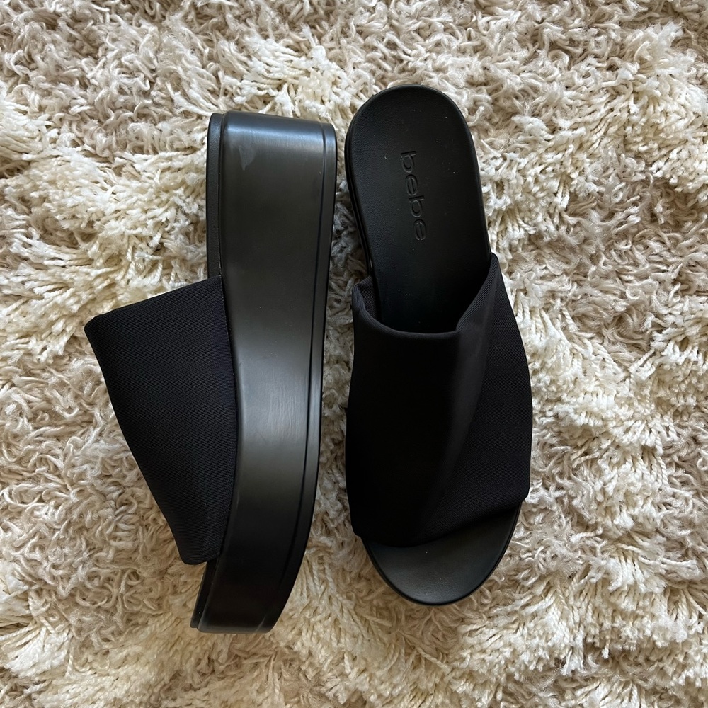 Bebe slinky platform sandals